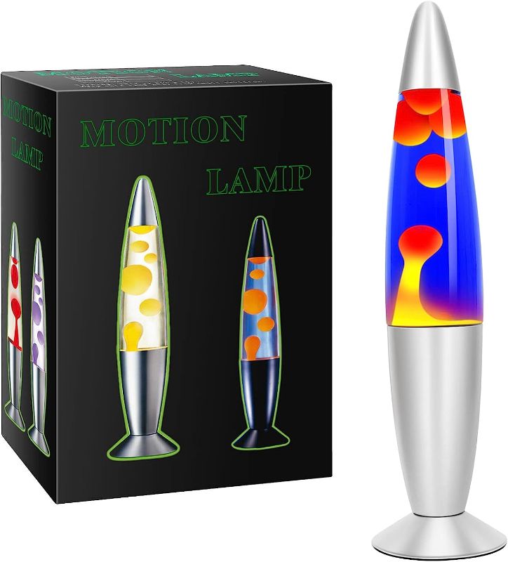 Photo 1 of 16inches Lava Lamp Purple and Orange for Kids and Adults- Big Motion Lava Night Lights with Purple Blue Liquid Orange Wax, Gifts for Teens Boys Girls
