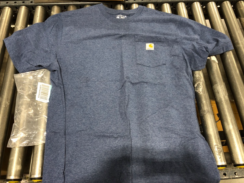 Photo 2 of Carhartt Men's Loose Fit Heavyweight Short-Sleeve Pocket T-Shirt Closeout Medium Dark Cobalt Blue Heather