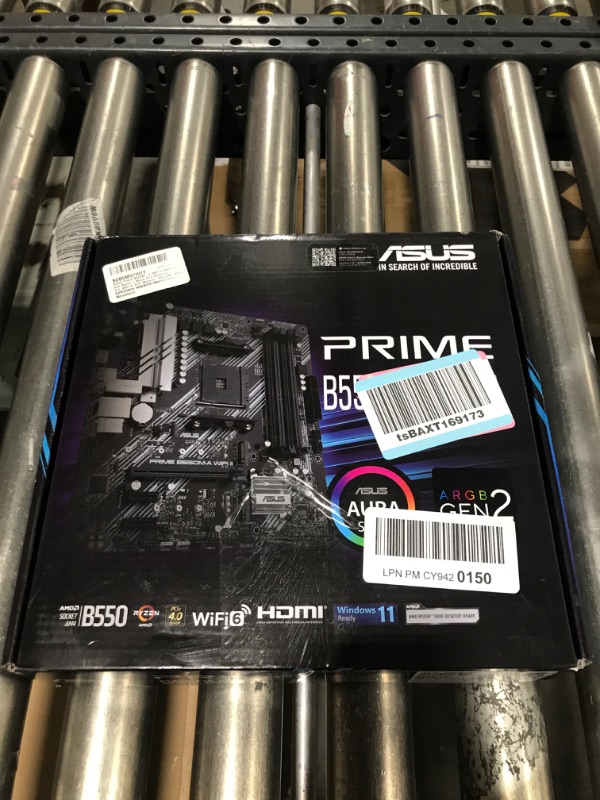 Photo 4 of ASUS Prime B550M-A WiFi II AMD AM4 (3rd Gen Ryzen™) Micro ATX Motherboard (PCIe 4.0, WiFi 6, ECC Memory, 1Gb LAN, HDMI 2.1/D-Sub, 4K@60HZ, Addressable Gen 2 RGB Header and Aura Sync)