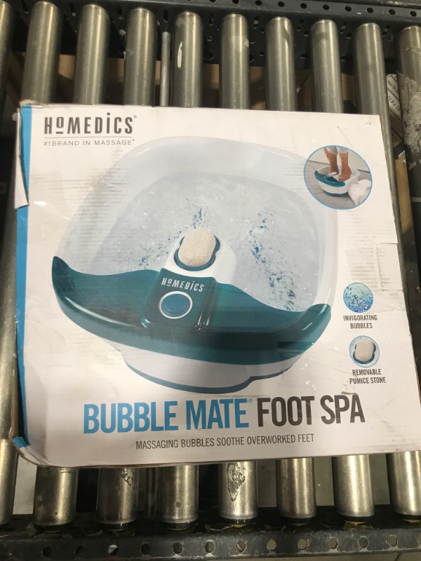 Photo 3 of HoMedics Bubble Mate Foot Spa, Toe Touch Controlled Foot Bath with Invigorating Bubbles and Splash Proof, Raised Massage nodes and Removable Pumice Stone