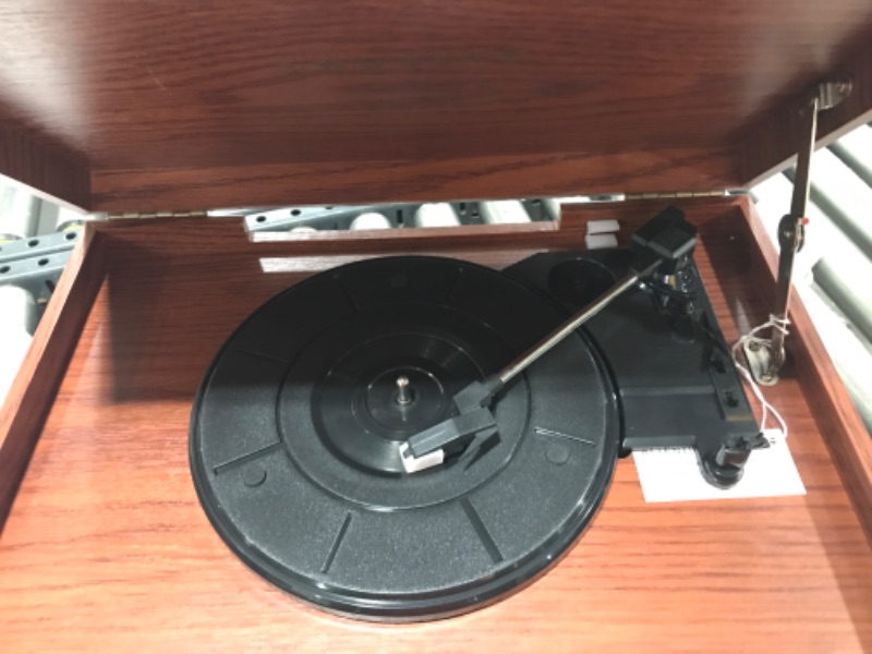 Photo 4 of Crosley CR42D-PA Lancaster 3-Speed Turntable with Radio, CD/Cassette Player, Aux-in and Bluetooth, Paprika