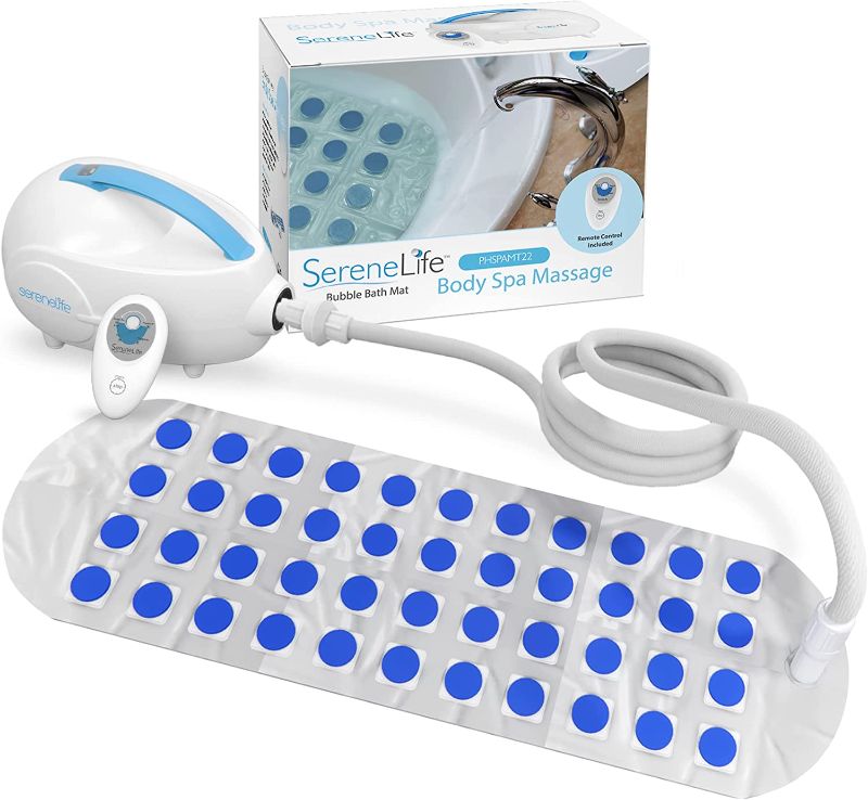 Photo 1 of Portable Spa Bubble Bath Massager - Thermal Spa Waterproof Non-slip Mat with Suction Cup Bottom, Motorized Air Pump & Adjustable Bubble Settings - Remote Control Included 