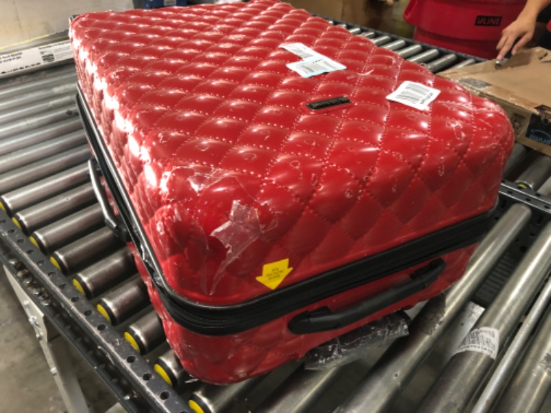Photo 1 of  Rockland Quilt Hardside Expandable Spinner Wheel Luggage, Red, 3-Piece Set (20/24/28) 