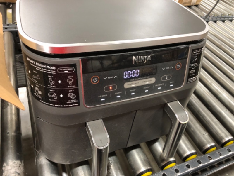 Photo 2 of Ninja DZ201 Foodi 8 Quart 6-in-1 DualZone 2-Basket Air Fryer with 2 Independent Frying Baskets, Match Cook & Smart Finish to Roast, Broil, Dehydrate & More for Quick, Easy Meals, Grey