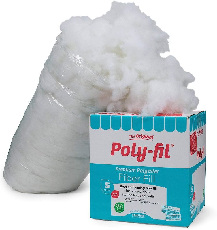 Photo 1 of  MUHU Poly-Fil® Premium Polyester Fiber Fill by Fairfield, 5 Pound Box (5lbs) 