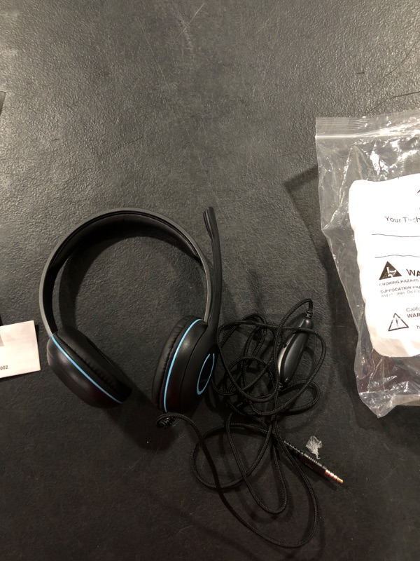 Photo 2 of Cyber Acoustics 3.5mm Stereo Headset (AC-5002) with Headphones and Noise Canceling Microphone for PCs, Tablets, and Cell Phones in The Classroom or Home Black Unit Classic