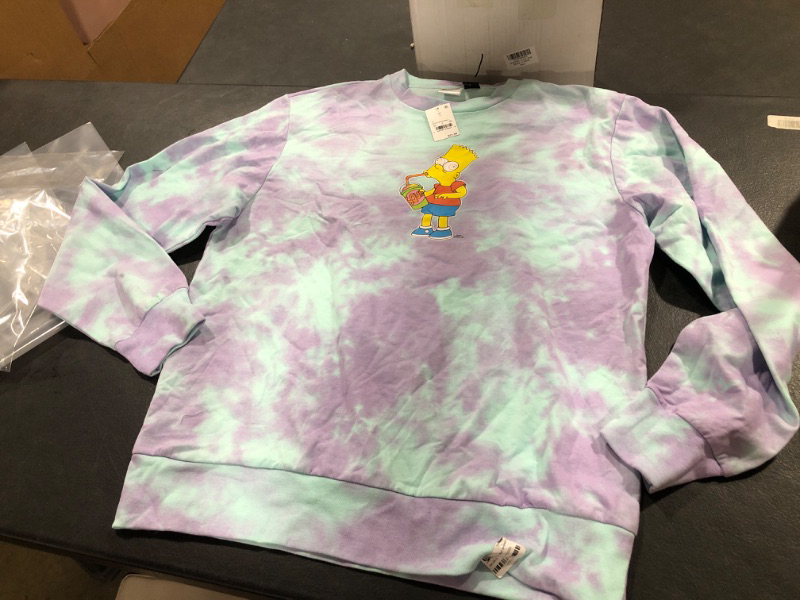 Photo 1 of Bart Simpson Tie-Dye Casual Long Sleeve Pullover Sweatshirt