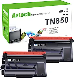 Photo 1 of Limited-time deal: Aztech Compatible Toner Cartridge Replacement for Brother TN 850 TN850 TN-850 TN820 TN-820 HL-L6200DW MFC-L5850DW MFC-L5900DW MFC-L5700DW HL-L5200DW MFC-l5800DW Printer Ink High Yield (Black, 2-Pack)