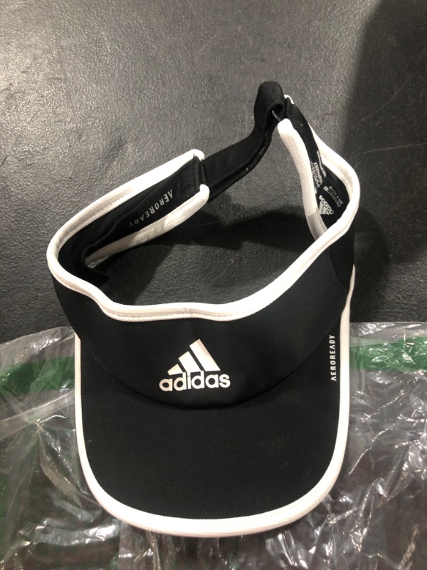 Photo 2 of adidas Women's Superlite Performance Visor Black/White One Size