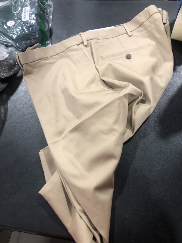 Photo 2 of Big & Tall Haggar Premium Stretch No-Iron Khaki Flat-Front Pants 46X32