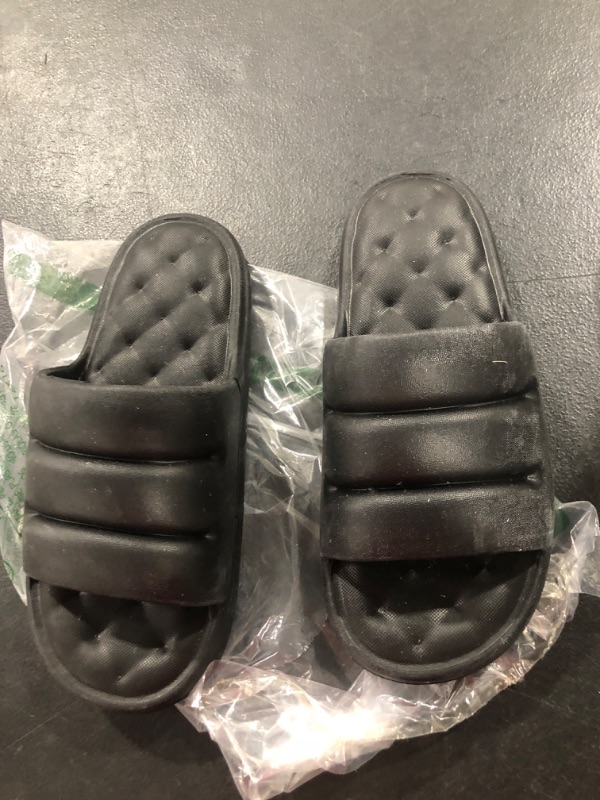 Photo 1 of BLACK SLIPPERS SLIDES 44-45