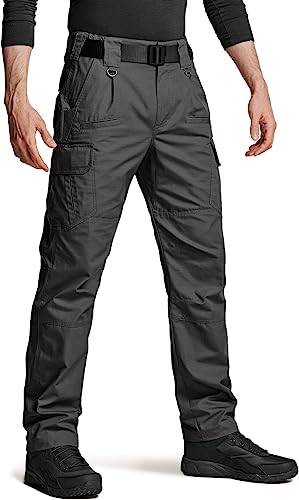 Photo 1 of CQR Men's Tactical Pants, Water Resistant Ripstop Cargo Pants, Lightweight EDC Hiking Work Pants, Outdoor Apparel  SIZE M charcoal 