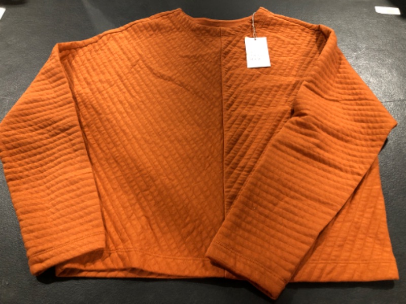 Photo 1 of A New Day Pullover Cropped Burnt Orange Fall Boxy Top Size xs 