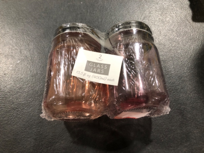 Photo 1 of 2 COUNT GLASS JARS 13.5 FL OZ 400ML EACH 