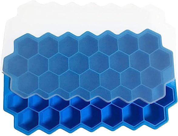 Photo 1 of 2Pcs 37 Grid Silicone Ice Tray Cube Stacable Mold Set DIY Honeycomb Shape Ray Mold Ice Cream Party Cold Drink Kitchen Cold Drink Tools (Color : Blue)