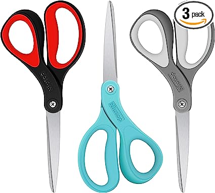 Photo 1 of Scissors, Niutop 8" All Purpose Scissors Heavy Duty Ergonomic Comfort Grip Craft Shears Sharp Scissors for Office Home Household Sewing High/Middle School Students Teacher Art Craft DIY Supplies