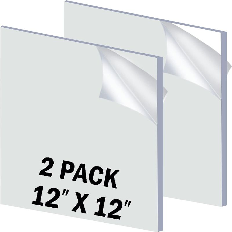 Photo 1 of 2PACK 12X12 CLEAR ACRYLIC SHEETS 