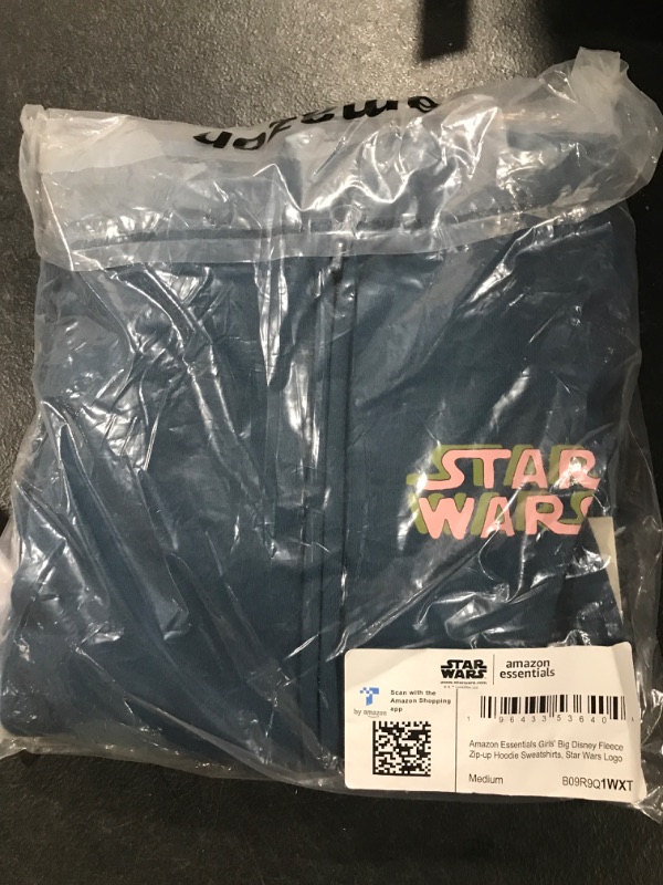 Photo 2 of Amazon Essentials Disney | Marvel | Star Wars | Princess Girls and Toddlers' Fleece Zip-Up Hoodie Sweatshirts Medium Star Wars Logo