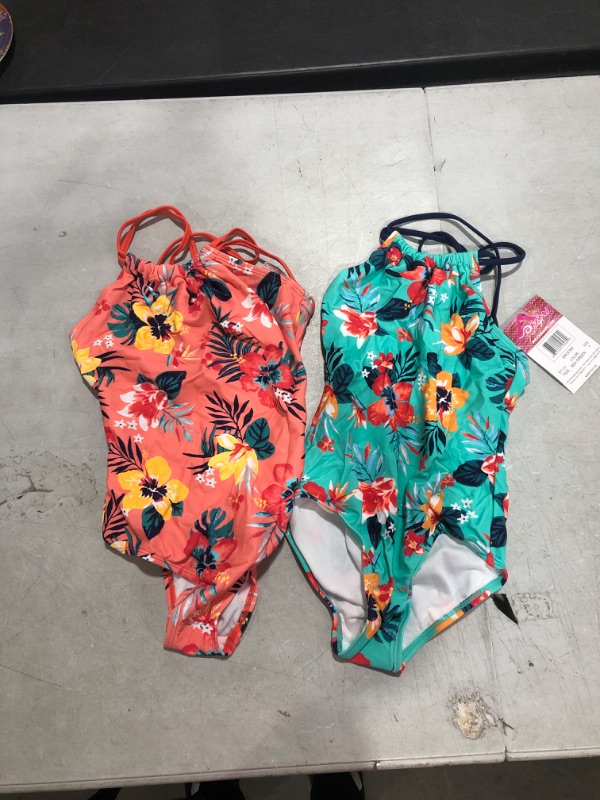 Photo 1 of 2 Pack Kids 1 Piece Swimsuits Size 7 Floral 