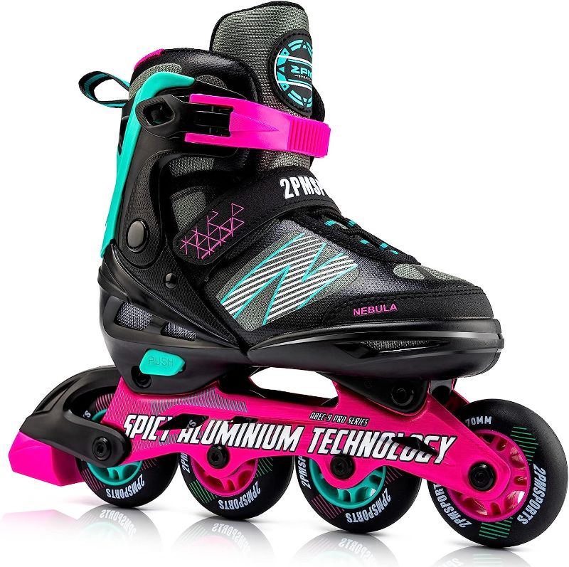 Photo 1 of 2PM SPORTS Adjustable Inline Skate for Children, Fun Kids Roller Blades, Beginner Skates for Girls and Boys Large