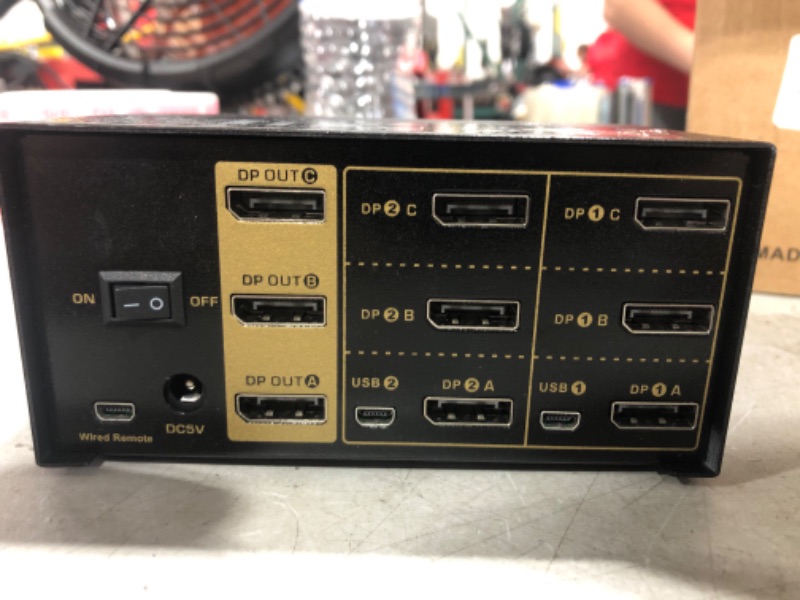 Photo 3 of CKL KVM Switch Triple Monitor DisplayPort 2 Port 4K 60Hz 4:4:4, 2x3 DP KVM Switch with Audio and USB 2.0 HUBs, Model Number: CKL-623DP
