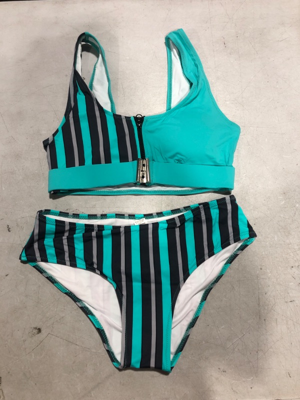 Photo 1 of 2 Piece Blue/Striped Bikini Small