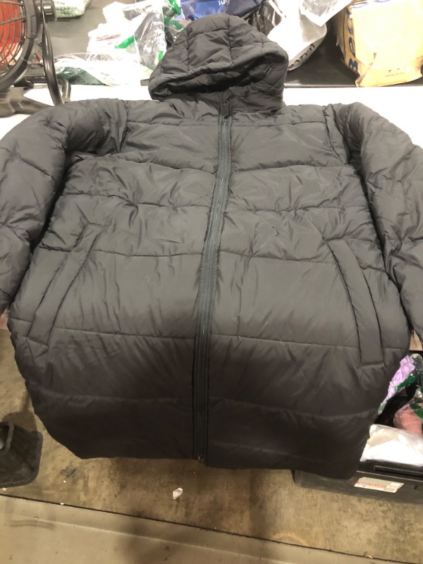 Photo 1 of  Unisex Quilted Hooded Regular Puffer Jacket - Black Size L