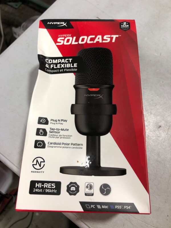 Photo 2 of HyperX SoloCast – USB Condenser Gaming Microphone, Discord & Sensyne 10'' Ring Light with 50'' Extendable Tripod Stand, LED Circle Lights with Phone Holder