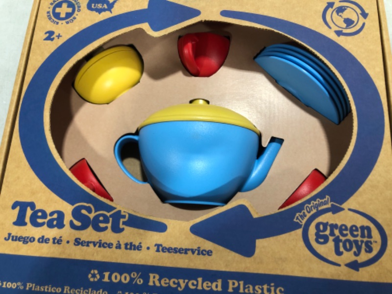 Photo 2 of Green Toys Tea Set - BPA / Phthalates Free Play Toys for Gross Motor, Fine Skills Development. Kitchen Toys