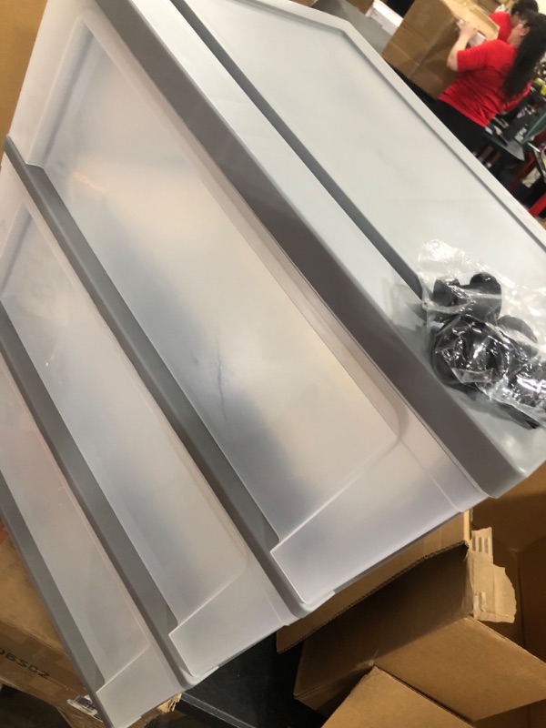 Photo 1 of 3 Drawer Wide Cart GREY Storage Plastic
