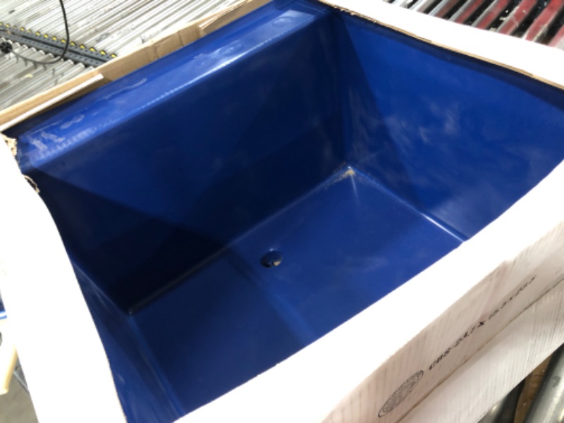 Photo 2 of 19 Gallon Utility Sink Laundry Tub by JS Jackson Supplies with Adjustable Metal Legs, Ideal for Laundry room, Basement, or Garage Workshop. Heavy Duty Shop Sink. No Faucet Included (Blue)
