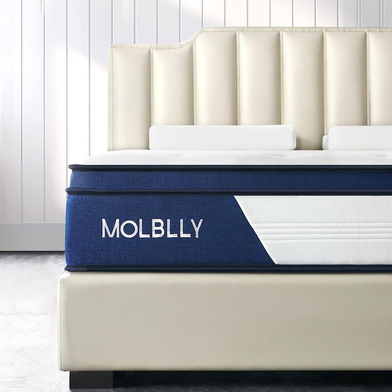 Photo 4 of ,Molblly 10 Inch Hybrid Mattress with Gel Memory Foam,Motion Isolation Individually Wrapped Pocket Coils Mattress,Pressure Relief,Back Pain Relief