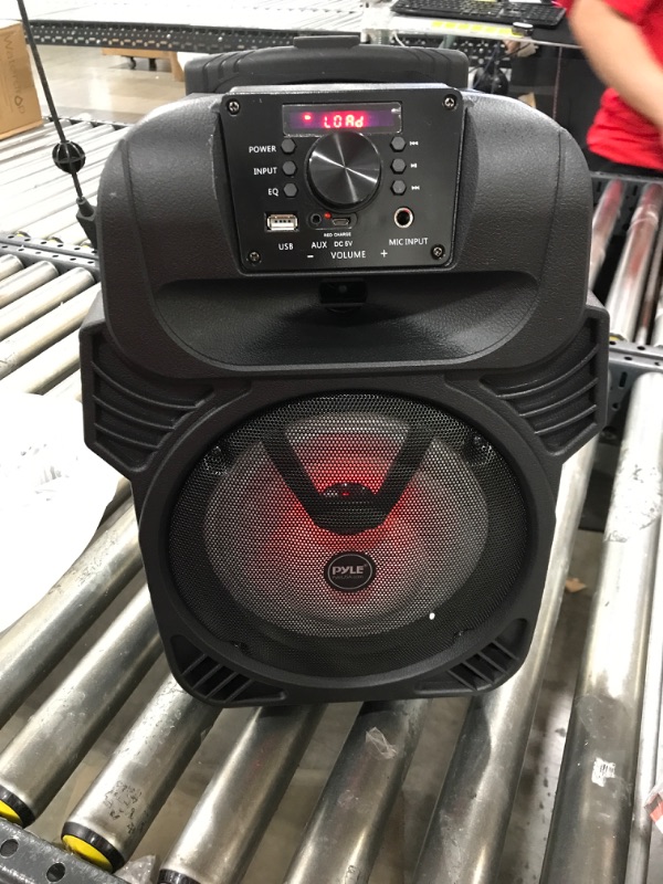 Photo 4 of 400W Portable Bluetooth PA Loudspeaker - 8” Subwoofer System, 4 Ohm/55-20kHz, USB/MP3/FM Radio/ ¼ Mic Inputs, Multi-Color LED Lights, Built-in Rechargeable Battery w/ Remote Control - Pyle PPHP844B