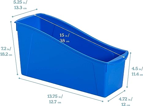 Photo 1 of Storage Bin for Reading Book, Papers, Binders and Textbooks, Home and Office, 1-PC - Blue