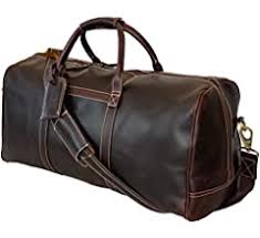 Photo 1 of 24" Leather Duffle Bag for Men & Women, Top Grain Leather Travel Overnight Weekender Sports Gym Carry On Duffel Bag by Rustic Town (Walnut Brown)
