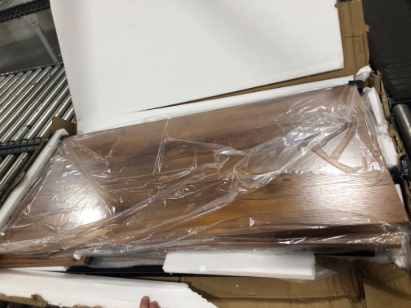 Photo 1 of CubiCubi L Shaped Desk Computer Corner Desk, Home Office Gaming Table, Sturdy Writing Workstation with Small Table, Space-Saving, Easy to Assemble Deep Brown Small Table