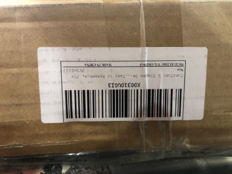 Photo 1 of CubiCubi L Shaped Desk Computer Corner Desk, Home Office Gaming Table, Sturdy Writing Workstation with Small Table, Space-Saving, Easy to Assemble Deep Brown Small Table