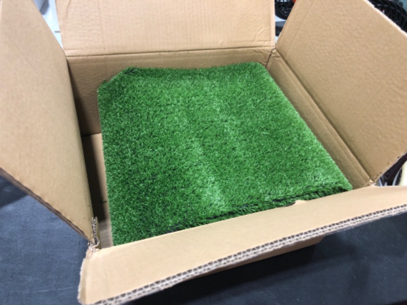 Photo 1 of Bsmathom Artificial Grass Rug Indoor Outdoor Rug, Synthetic Artificial Grass Turf, Dog Grass Mat with Drainage Holes Fake Grass Rug for Balcony Decoration Garden Lawn Landscape, 2 X 10 FEET