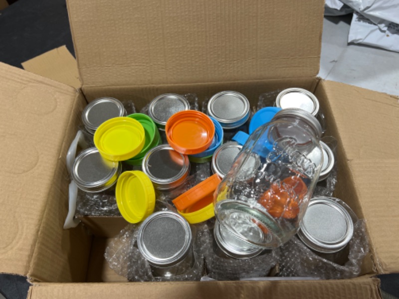 Photo 1 of 12 PACK MASON JAR WITH PLASTIC AND METAL LIDS