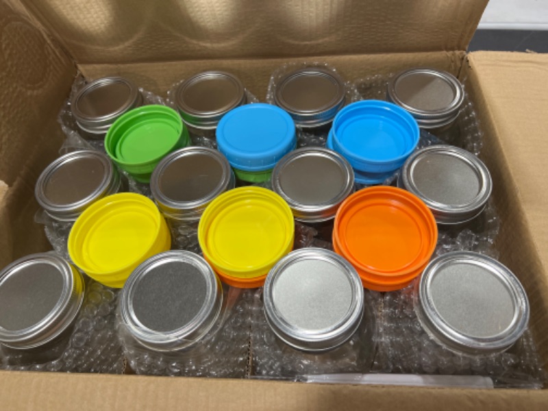 Photo 1 of 12 PACK MASON JAR WITH PLASTIC AND METAL LIDS
