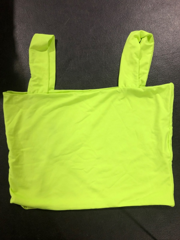 Photo 2 of Abardsion Women's Sexy Sleeveless Skinny Basic Strappy Crop Tank Tops Neon Green Large