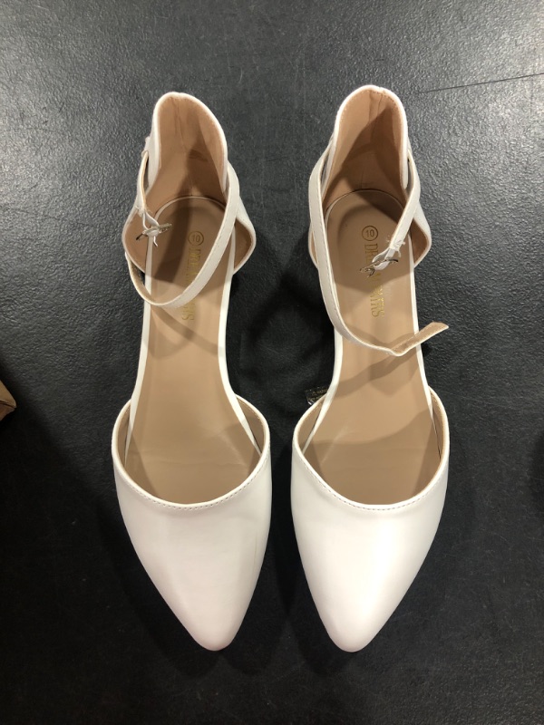 Photo 2 of DREAM PAIRS Flapointed Women's Casual D'Orsay Pointed Plain Ballet Comfort Soft Slip On Flats Shoes 10 White