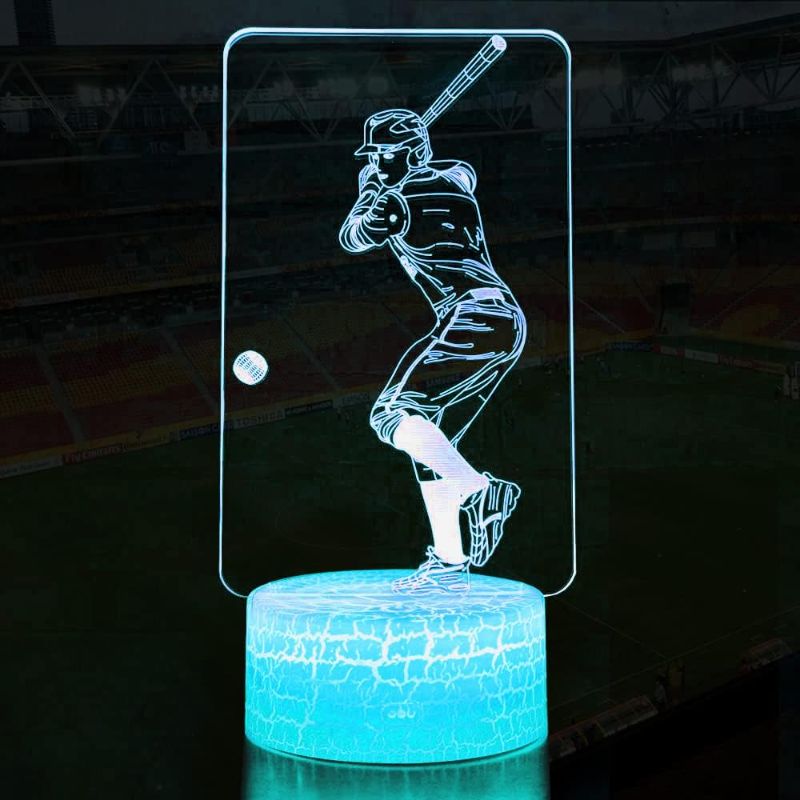 Photo 1 of Baseball Light?Baseball Lamp Baseball Lights for Boys Bedroom Led Lampeez 3D Lamp 7 Colors Change Touch Control As A Decoration Lamp Baseball Gifts Christmas Gift Or Brithday Gift