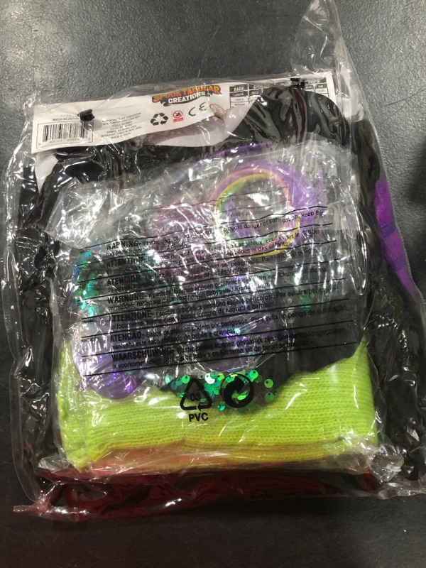 Photo 2 of Spooktacular Creations 80s Costume Set with T-Shirt Tutu Headband & Other Halloween Cosplay Accessories Purple Small