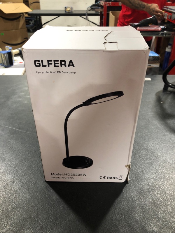 Photo 3 of GLFERA Desk Lamp with Wireless Charger, LED Desk lamp with USB Charging Port, 5 Lighting Modes 10 Brightness Levels, Sensitive Control Eye-Caring Office Lamp Black