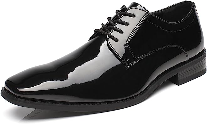 Photo 1 of Faranzi Faranzi Tuxedo Shoes Patent Leather Wedding Shoes for Men Cap Toe Lace up Formal Business Oxford Shoes SIZE 12