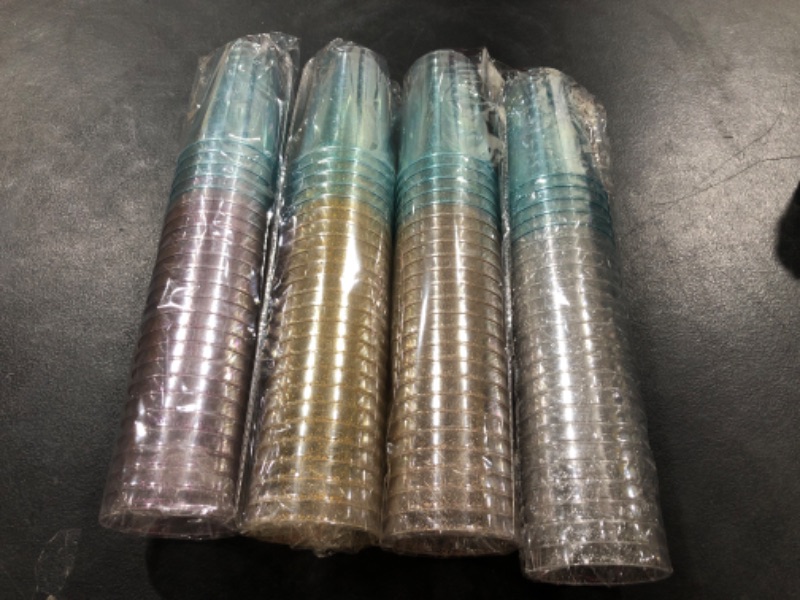 Photo 1 of 100 Pack Glitter Disposable Cups