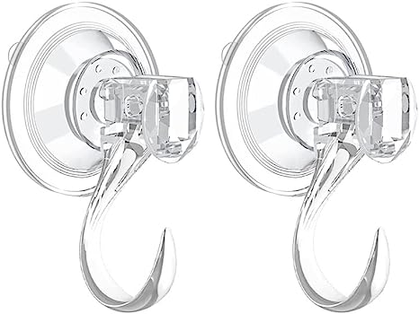 Photo 1 of 2 pack Suction Cup Heavy-Duty Hook?Large Clear Vacuum Reusable Wreath Hooks?use for Windows Tiles Glass Smooth Doors and Mirrors to Hang Bags Coats Umbrellas kitchenware and Christmas Wreaths