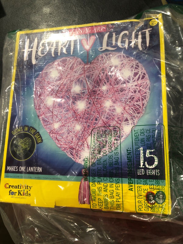 Photo 2 of Creativity for Kids String Art Heart Light - Create a Heart Shaped String Art Lantern - for Kids Pink