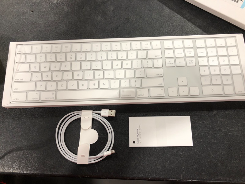 Photo 1 of Apple Magic Keyboard with Numeric Keypad (Wireless, Rechargable) - US English - Silver White US English